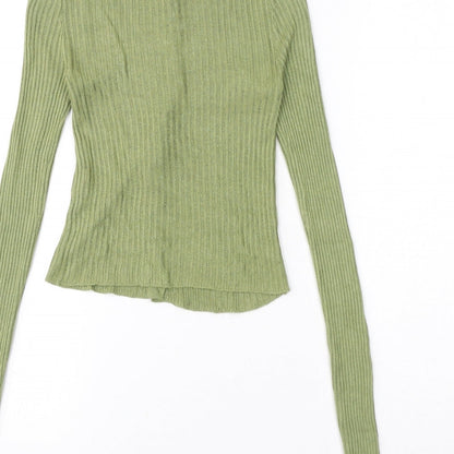 Womens UK Size XS PRETTYLITTLETHING Green Cardigan Jumper