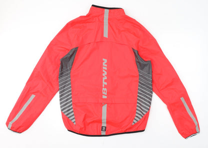 DECATHLON Womens Pink Windbreaker Coat Size S Zip - Neon