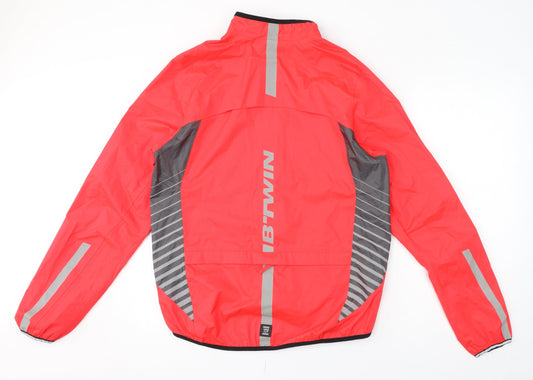 DECATHLON Womens Pink Windbreaker Coat Size S Zip - Neon