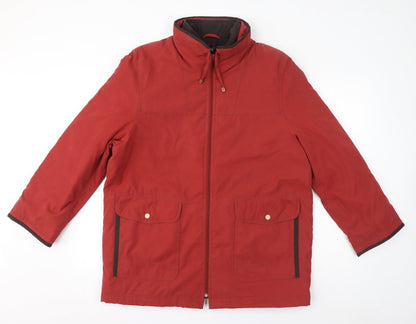 Womens UK Size 16 Steilmann Red Quilted Coat