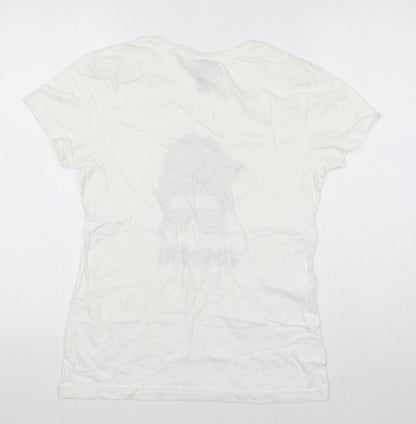 Womens UK Size M Gildan White Basic T-Shirt