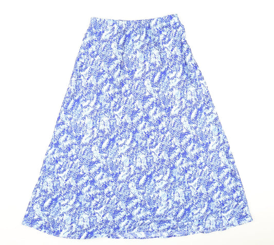 Marks and Spencer Womens Blue Animal Print Polyester A-Line Skirt Size 8