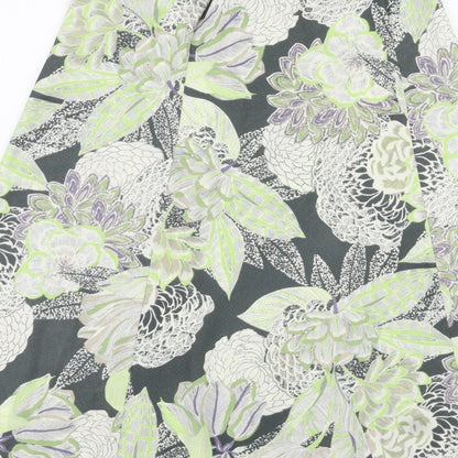 Marks and Spencer Womens Green Floral Polyester A-Line Skirt Size 8