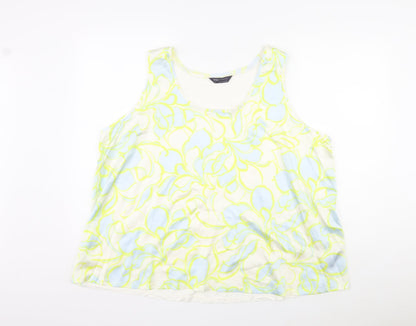 Marks and Spencer Womens Multicoloured Floral Polyester Basic Tank Size 24 Round Neck