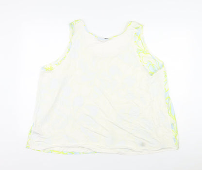 Marks and Spencer Womens Multicoloured Floral Polyester Basic Tank Size 24 Round Neck