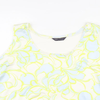 Marks and Spencer Womens Multicoloured Floral Polyester Basic Tank Size 24 Round Neck