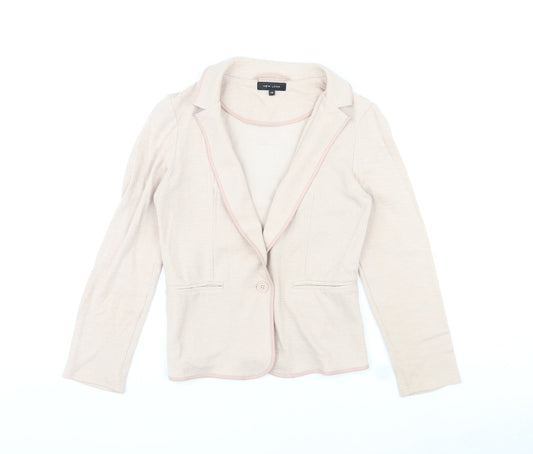 New Look Womens Pink Cotton Jacket Blazer Size 10