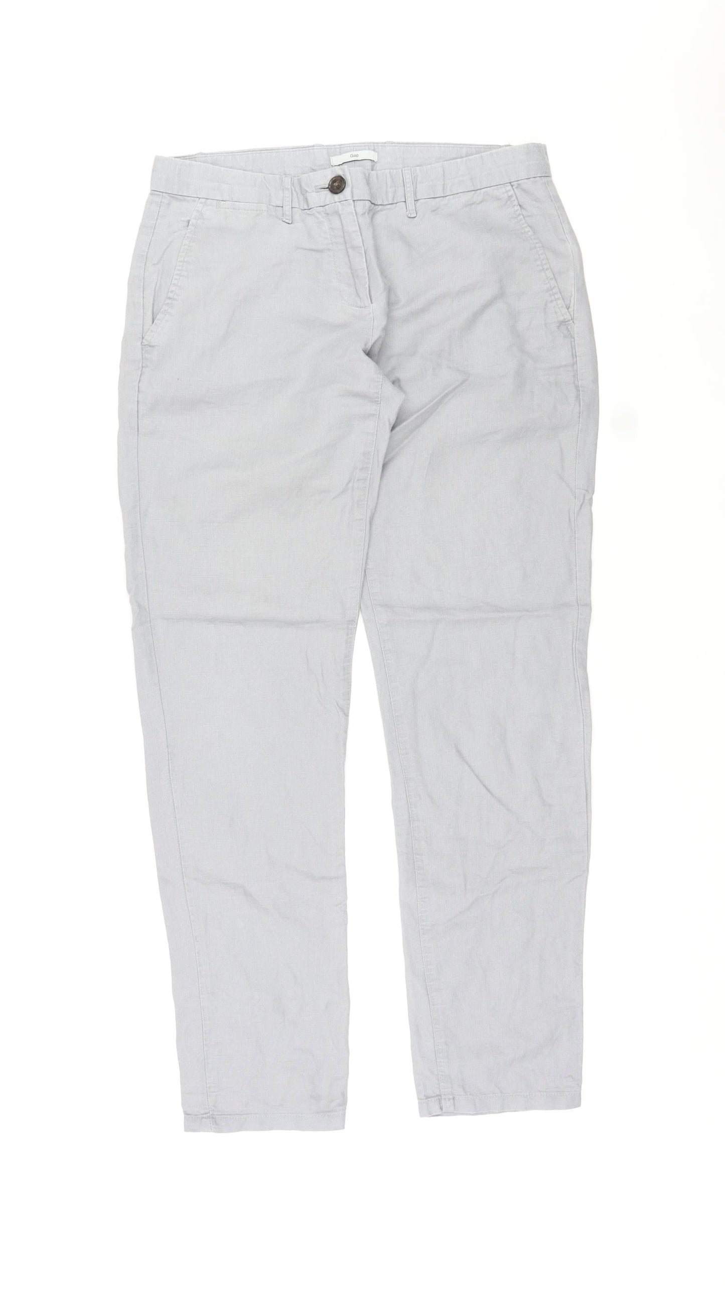 Womens UK Size 4 Gap Regular Fit Chino Grey Trousers