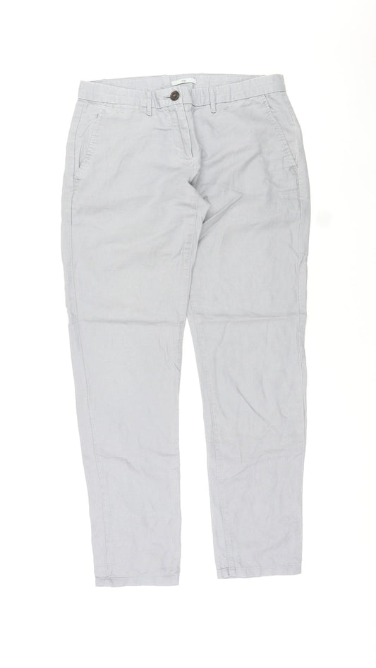 Womens UK Size 4 Gap Regular Fit Chino Grey Trousers