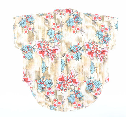 Cupshe Womens Multicoloured Geometric Polyester Basic Button-Up Size S Collared - Striped Floral