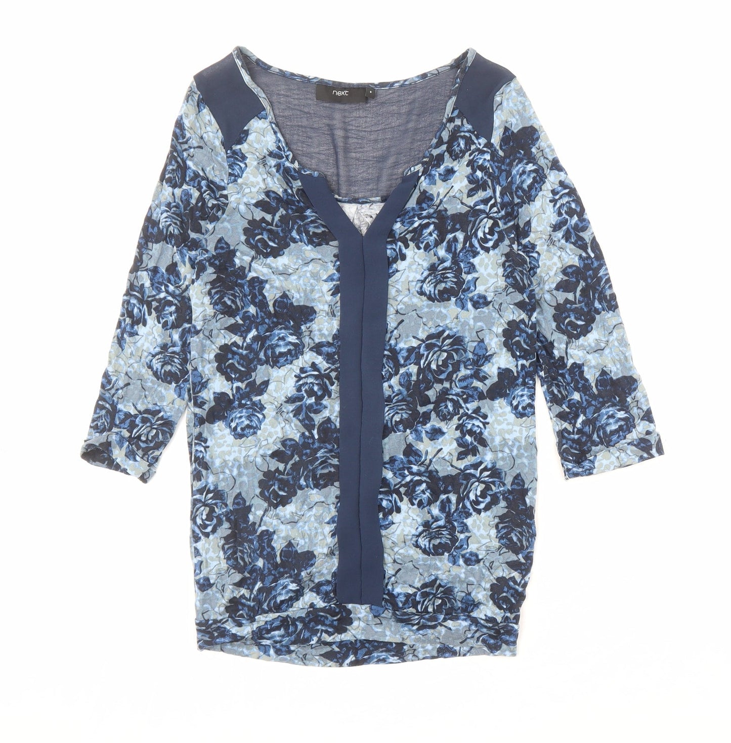Womens UK Size 8 NEXT Blue Basic Blouse