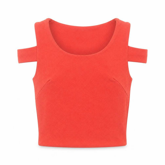Womens UK Size 6 Boohoo Red Cropped Tank
