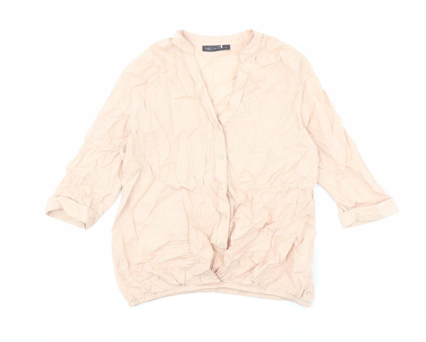 Womens UK Size 8 Marks and Spencer Pink Basic Blouse