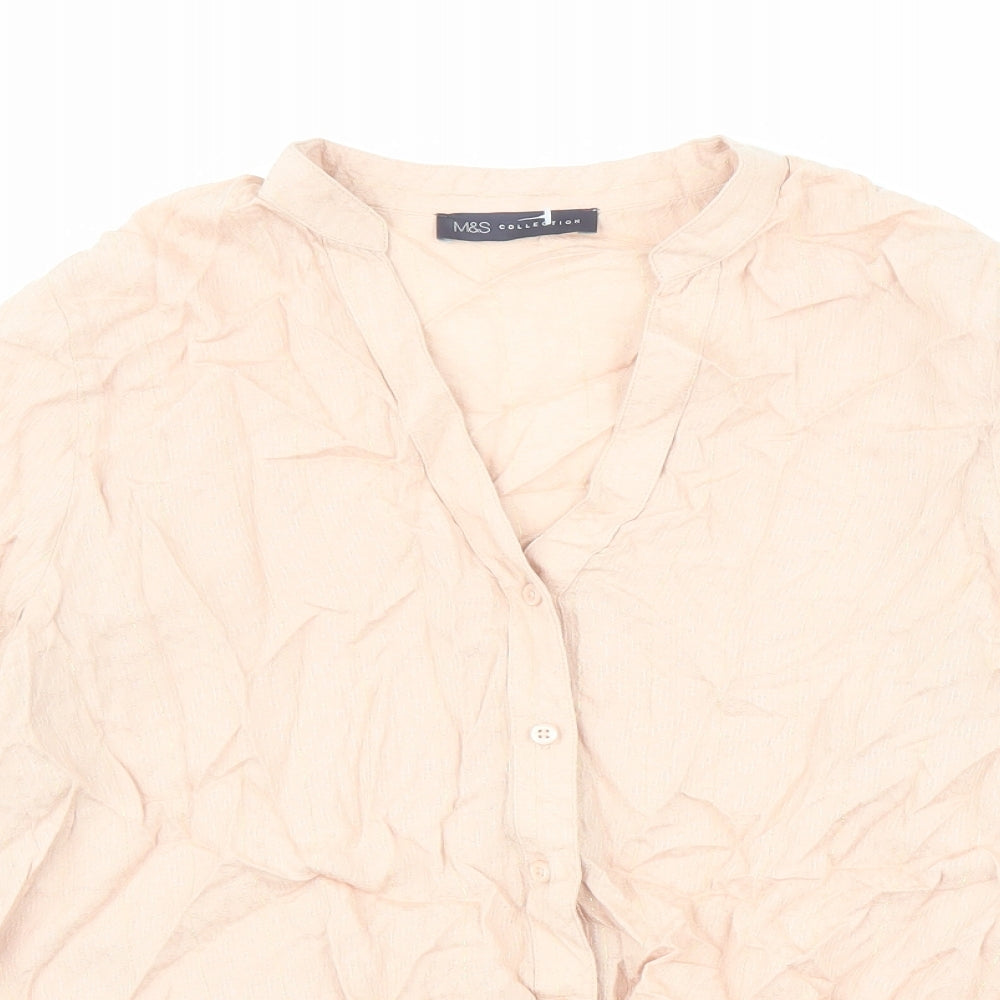 Womens UK Size 8 Marks and Spencer Pink Basic Blouse