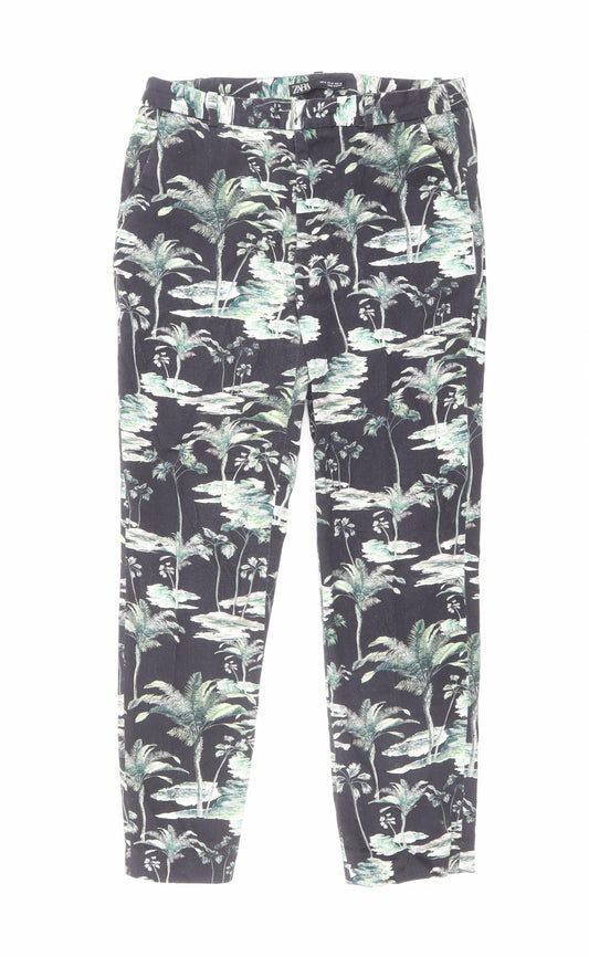 Womens UK Size M Zara Regular Fit  Black Trousers