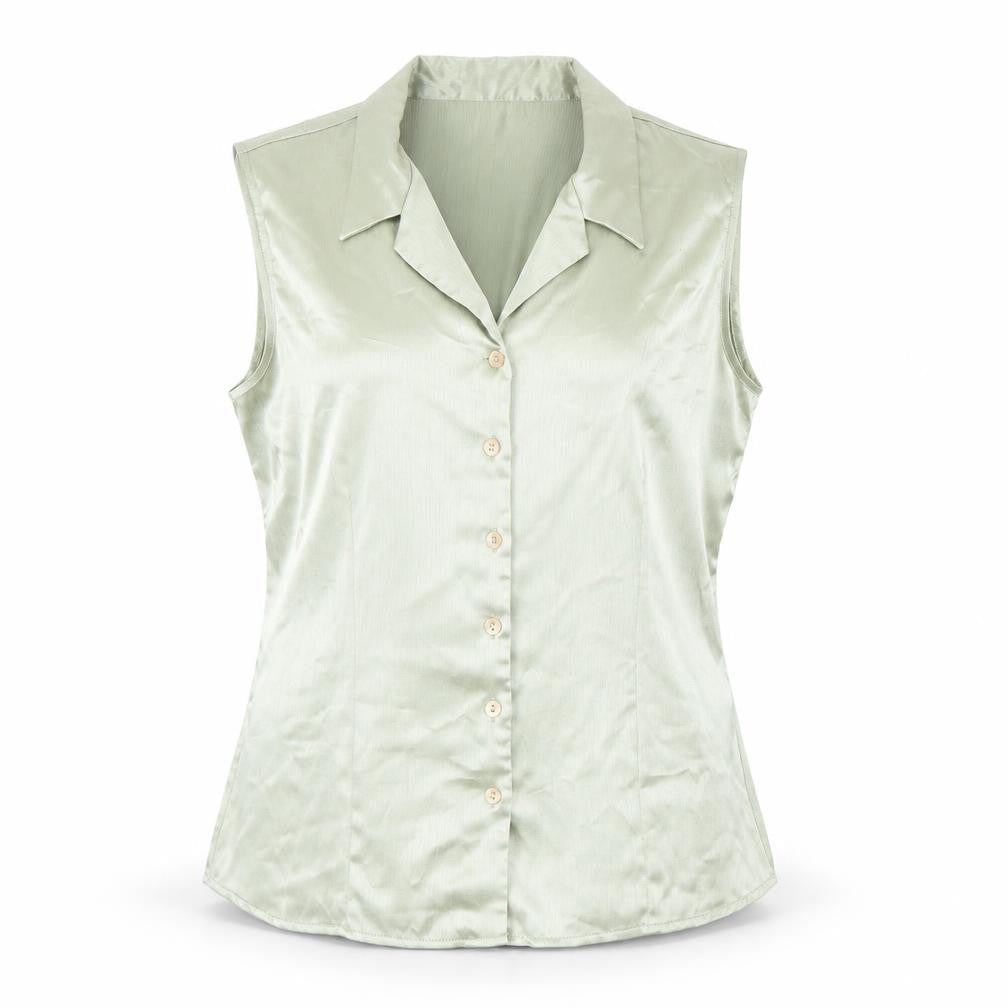 Womens UK Size 14 OPUS Green Basic Button-Up