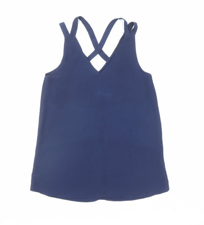 Womens UK Size 8 River Island Blue Basic Tank