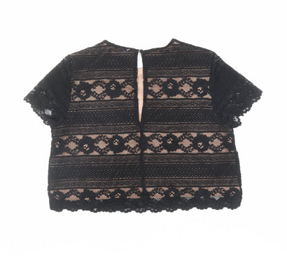 Womens UK Size M H&M Black Basic Blouse