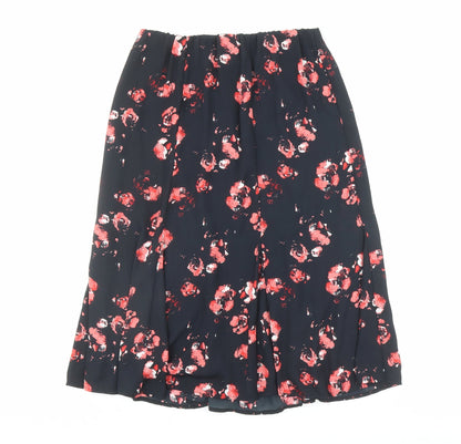 Créaline Womens Black Geometric Polyester Flare Skirt Size 14