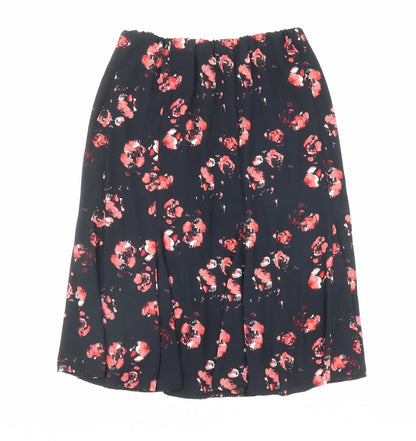 Créaline Womens Black Geometric Polyester Flare Skirt Size 14