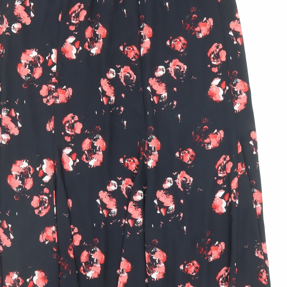 Créaline Womens Black Geometric Polyester Flare Skirt Size 14