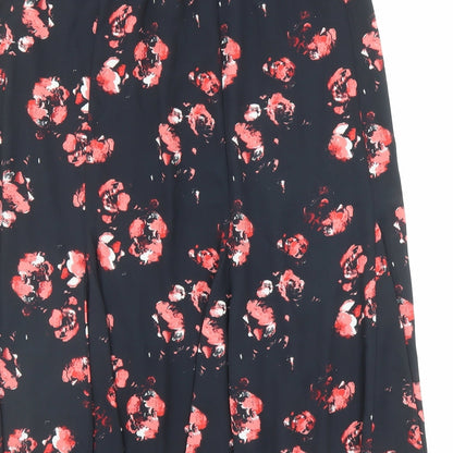 Créaline Womens Black Geometric Polyester Flare Skirt Size 14