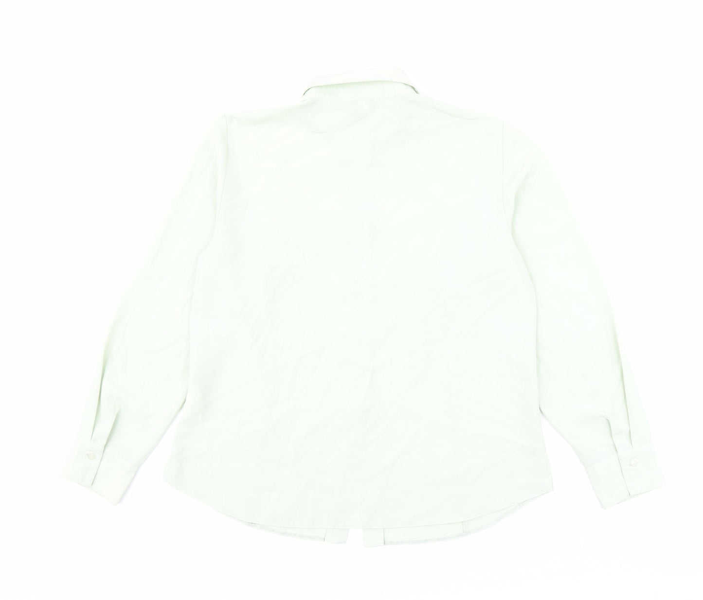 Habella Womens Green Polyester Basic Button-Up Size 12 Collared - Rhinestone Detail
