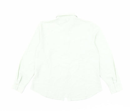 Habella Womens Green Polyester Basic Button-Up Size 12 Collared - Rhinestone Detail