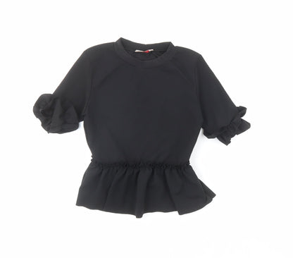 Womens UK Size 6 Style Plus Black Basic Blouse
