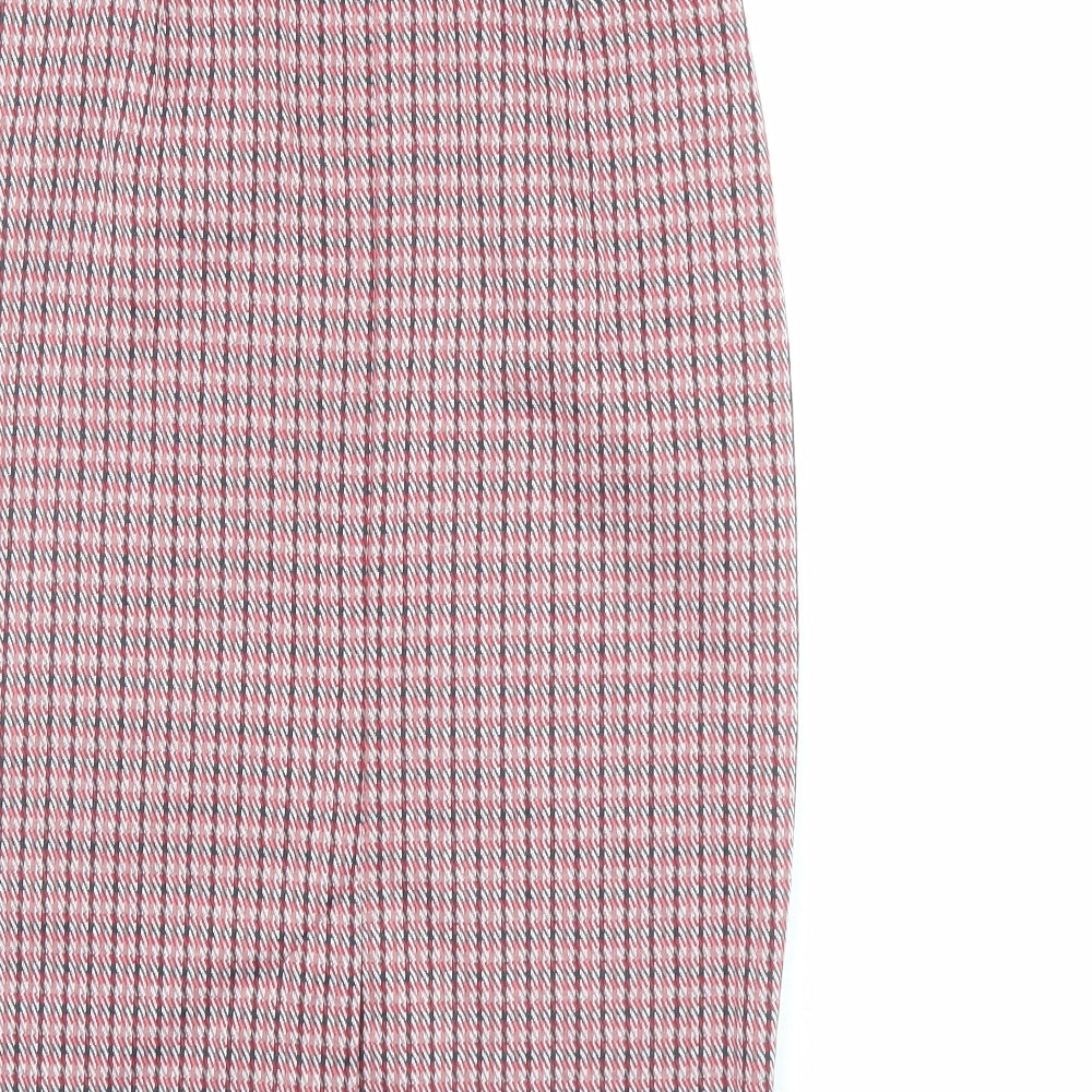 Marks and Spencer Womens Red Geometric Polyester Straight & Pencil Skirt Size 8