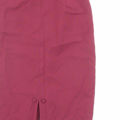 Etam Womens Red Polyester Straight & Pencil Skirt Size 10 Zip