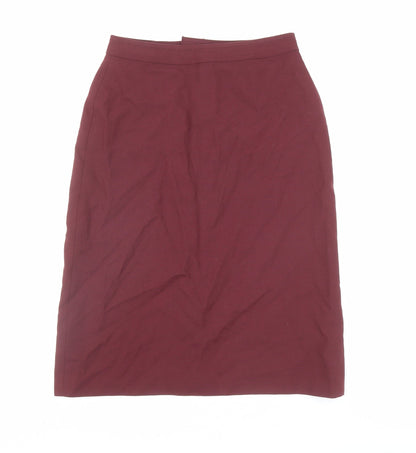 White Stag Womens Red Polyester Straight & Pencil Skirt Size 28 in Zip