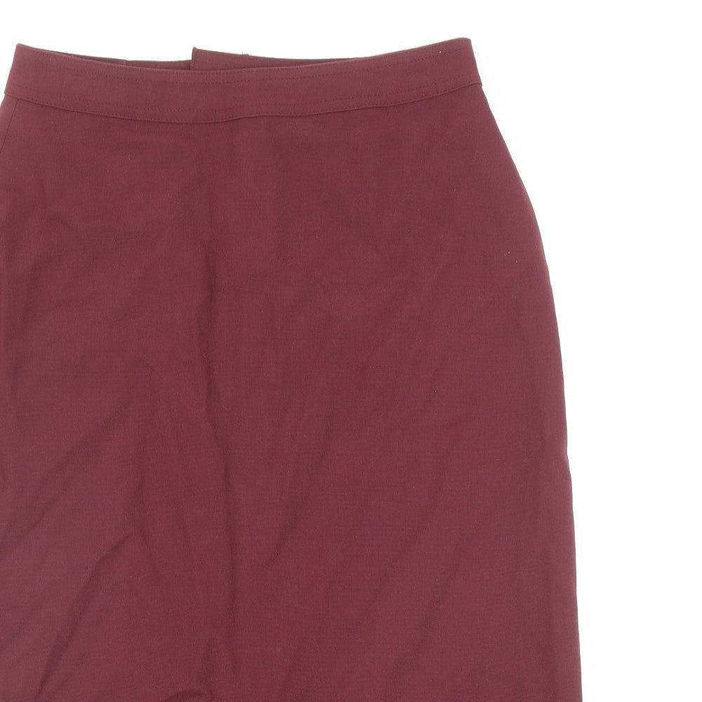 White Stag Womens Red Polyester Straight & Pencil Skirt Size 28 in Zip