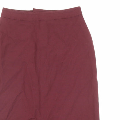 White Stag Womens Red Polyester Straight & Pencil Skirt Size 28 in Zip