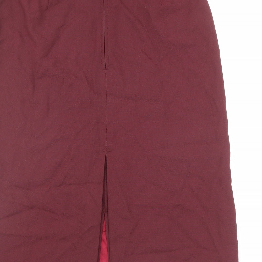 White Stag Womens Red Polyester Straight & Pencil Skirt Size 28 in Zip