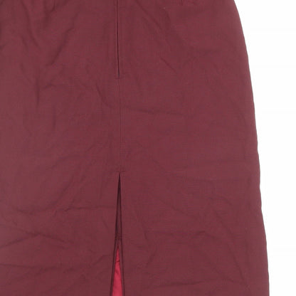 White Stag Womens Red Polyester Straight & Pencil Skirt Size 28 in Zip