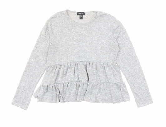Womens UK Size M New Look Grey Pullover Jumper