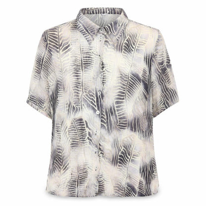 Tru Womens Multicoloured Geometric Viscose Basic Button-Up Size 12 Collared