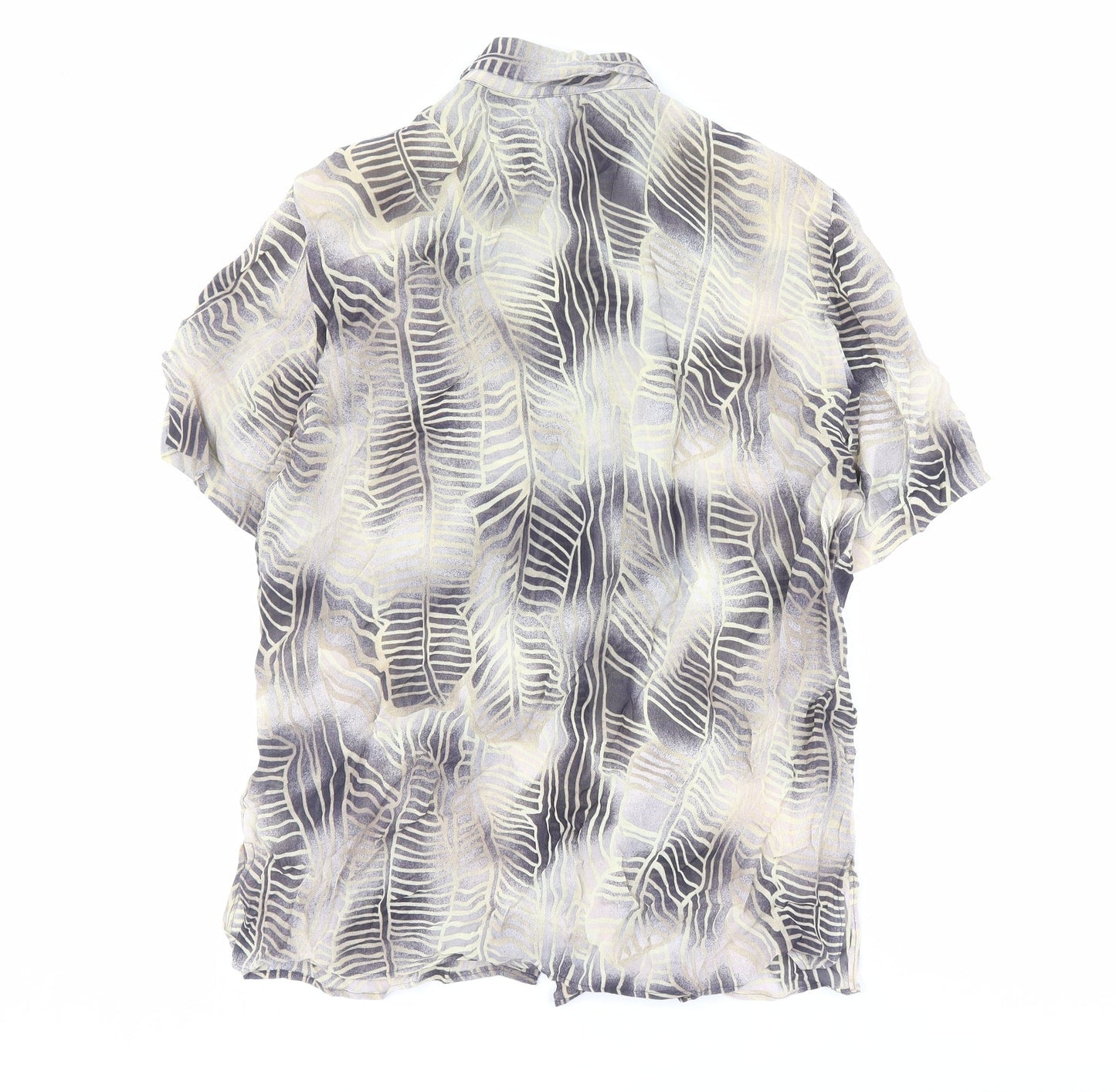 Tru Womens Multicoloured Geometric Viscose Basic Button-Up Size 12 Collared