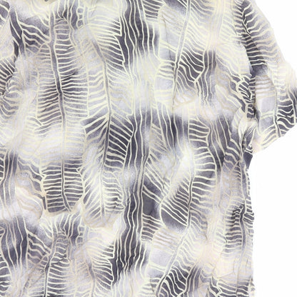 Tru Womens Multicoloured Geometric Viscose Basic Button-Up Size 12 Collared