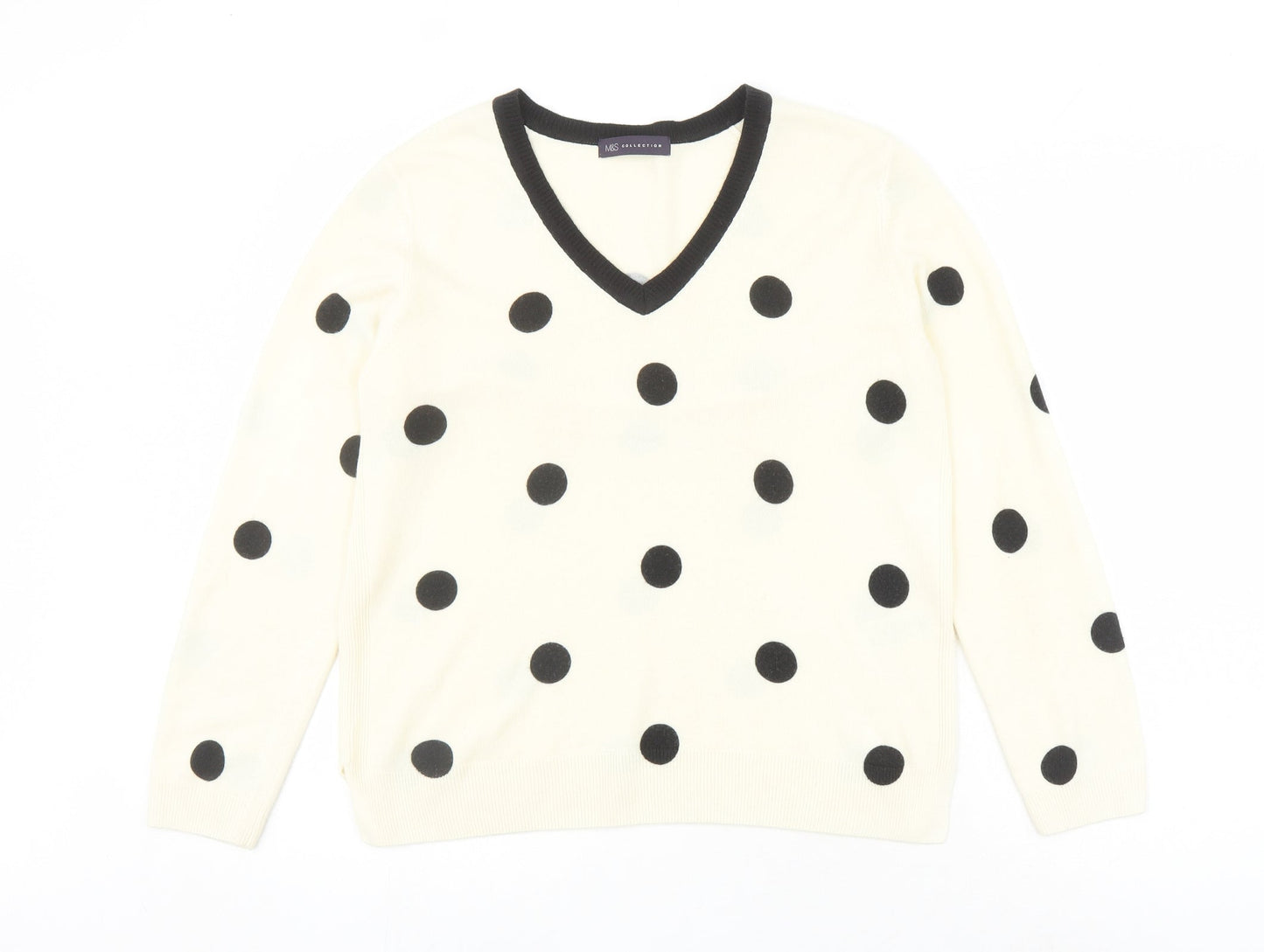 Womens UK Size 14 Marks and Spencer Ivory Pullover Jumper