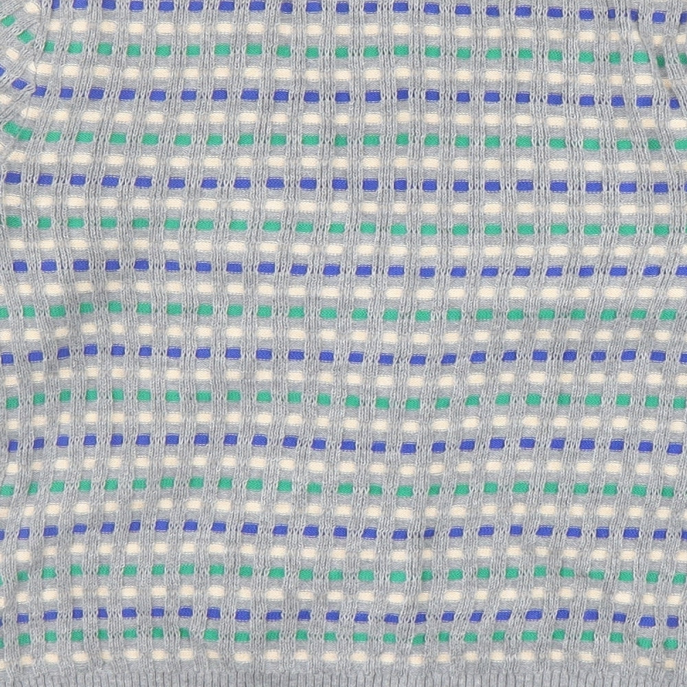 N.W.3 Womens Multicoloured V-Neck Geometric Cotton Cardigan Jumper Size 12