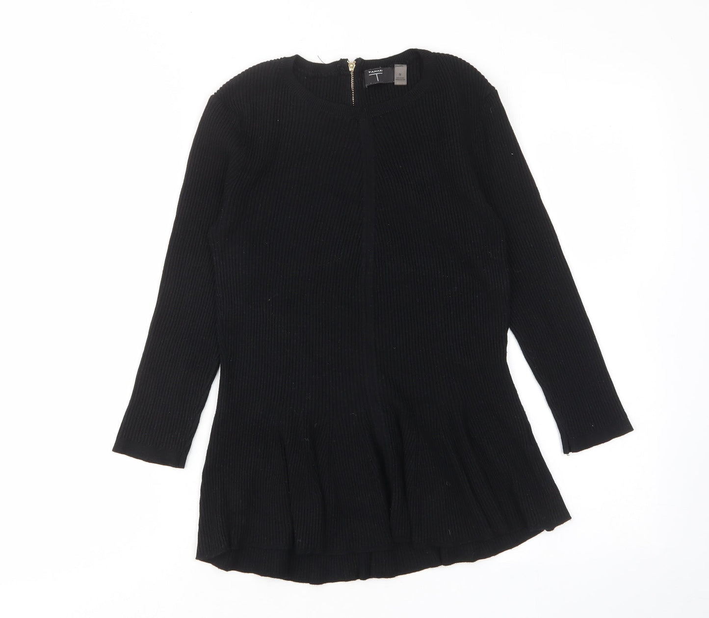 T Tahari Womens Black Crew Neck Viscose Pullover Jumper Size M - Stretch
