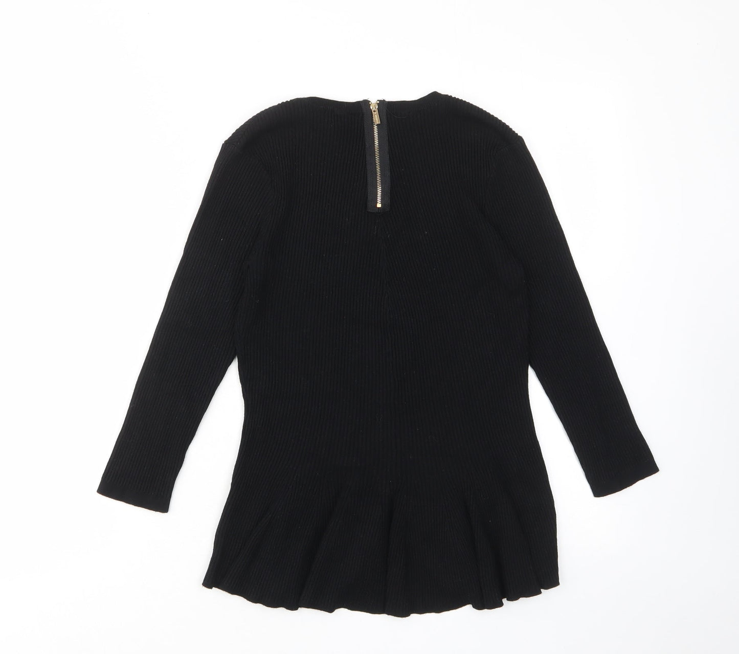 T Tahari Womens Black Crew Neck Viscose Pullover Jumper Size M - Stretch