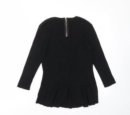 T Tahari Womens Black Crew Neck Viscose Pullover Jumper Size M - Stretch
