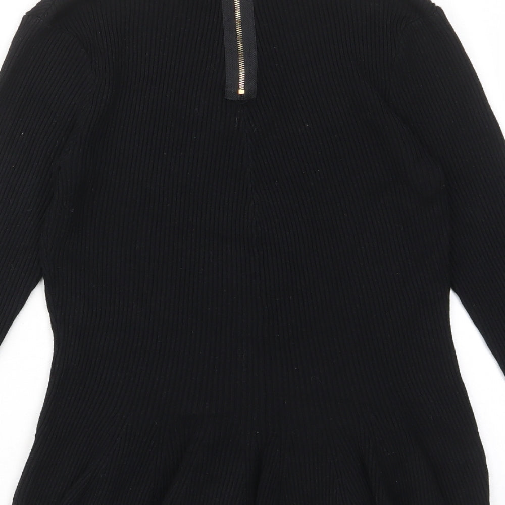 T Tahari Womens Black Crew Neck Viscose Pullover Jumper Size M - Stretch