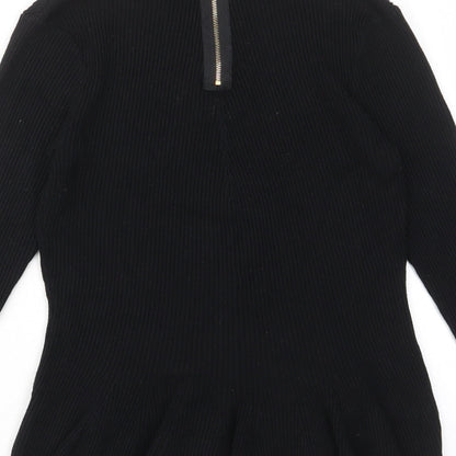 T Tahari Womens Black Crew Neck Viscose Pullover Jumper Size M - Stretch