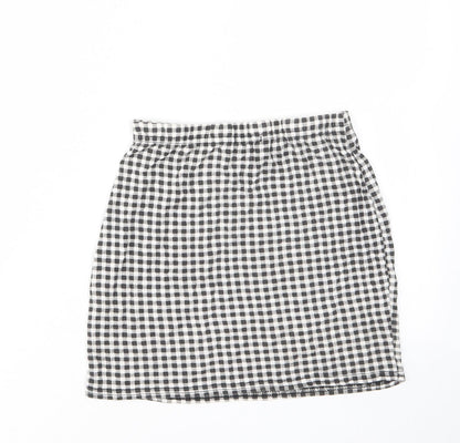 Womens UK Size 10 Boohoo Mini Rayon Skirt