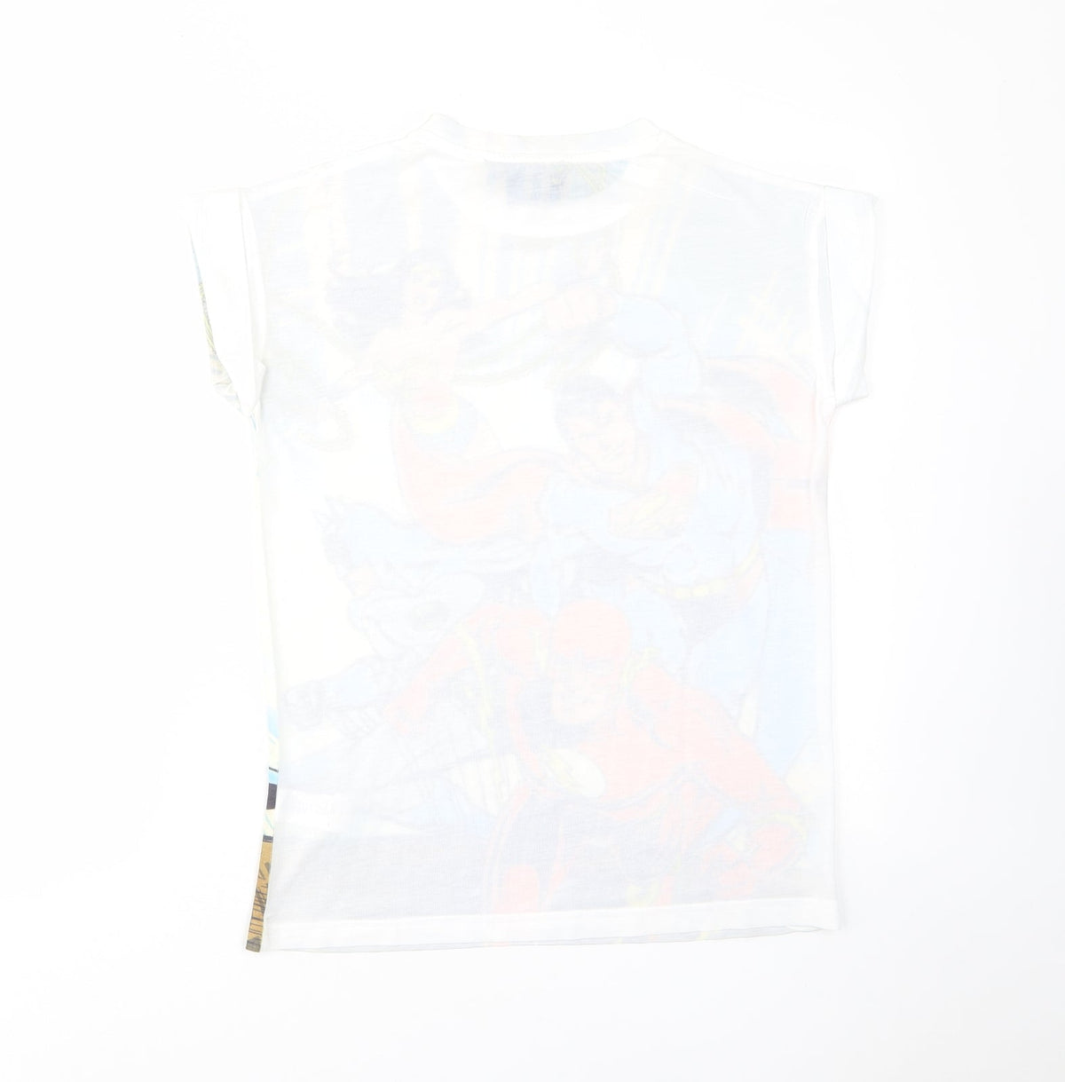 Justice League Womens Multicoloured Polyester Basic T-Shirt Size 6 Crew Neck - Superheroes