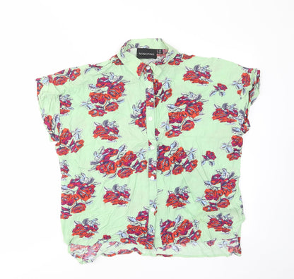 Womens UK Size M MINKPINK Green Basic Button-Up